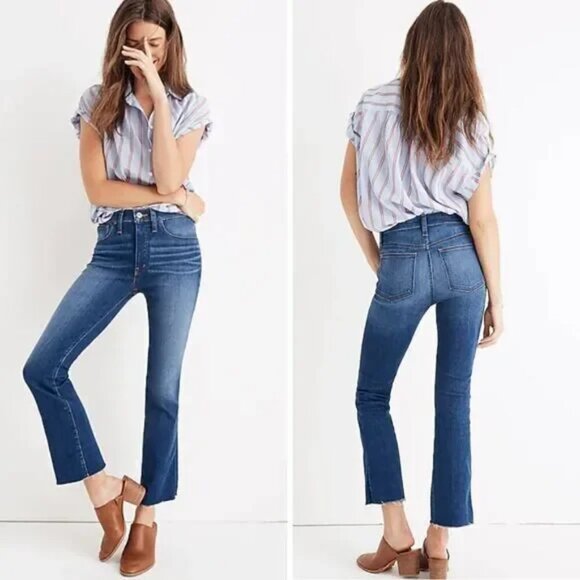 Madewell Blue Tall Cali Demi-Boot Women’s Marco Wash Jeans - Picture 1 of 9